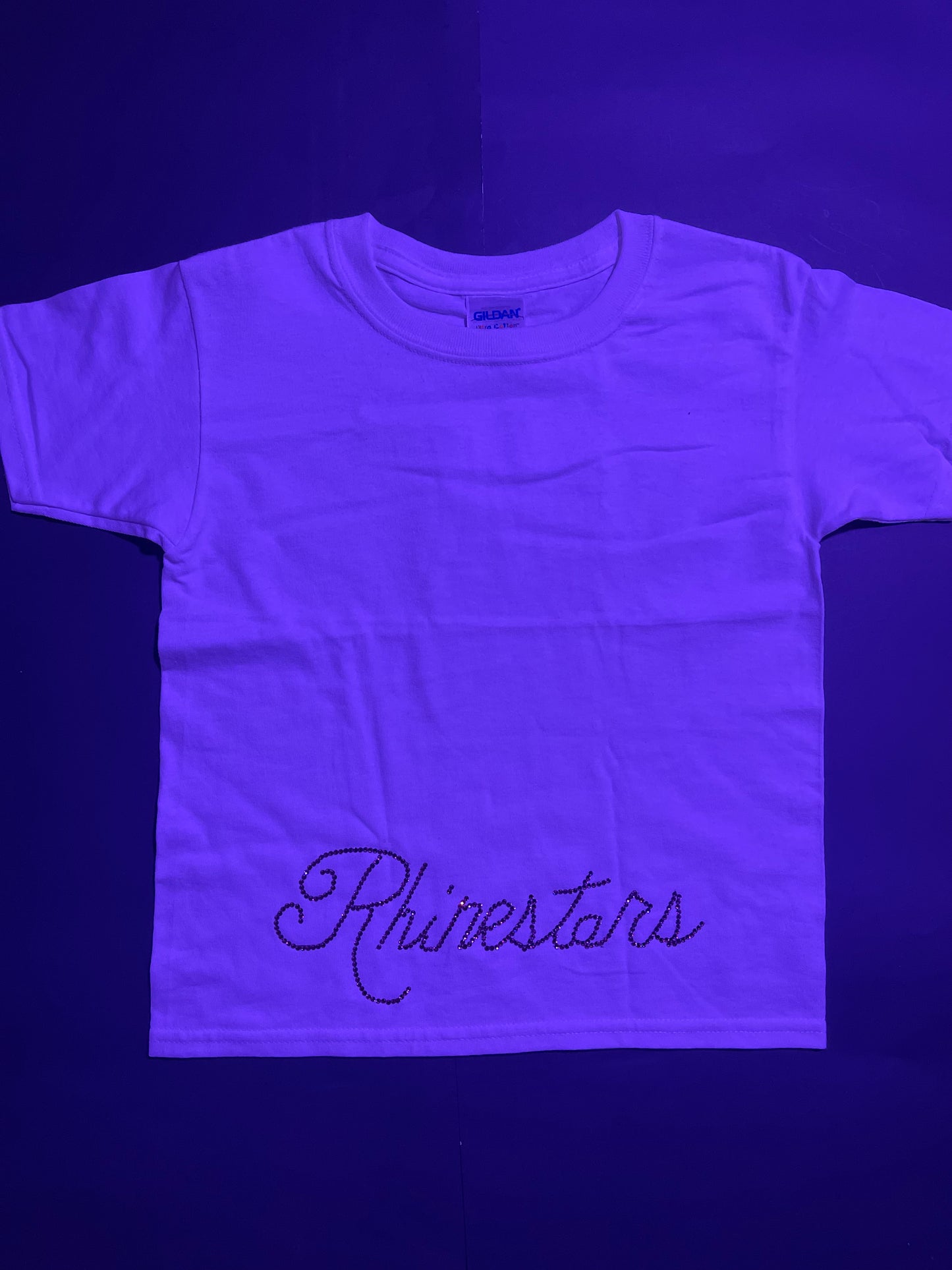 Low Rhinestars name bow pink Rhinestone shirt(size7)