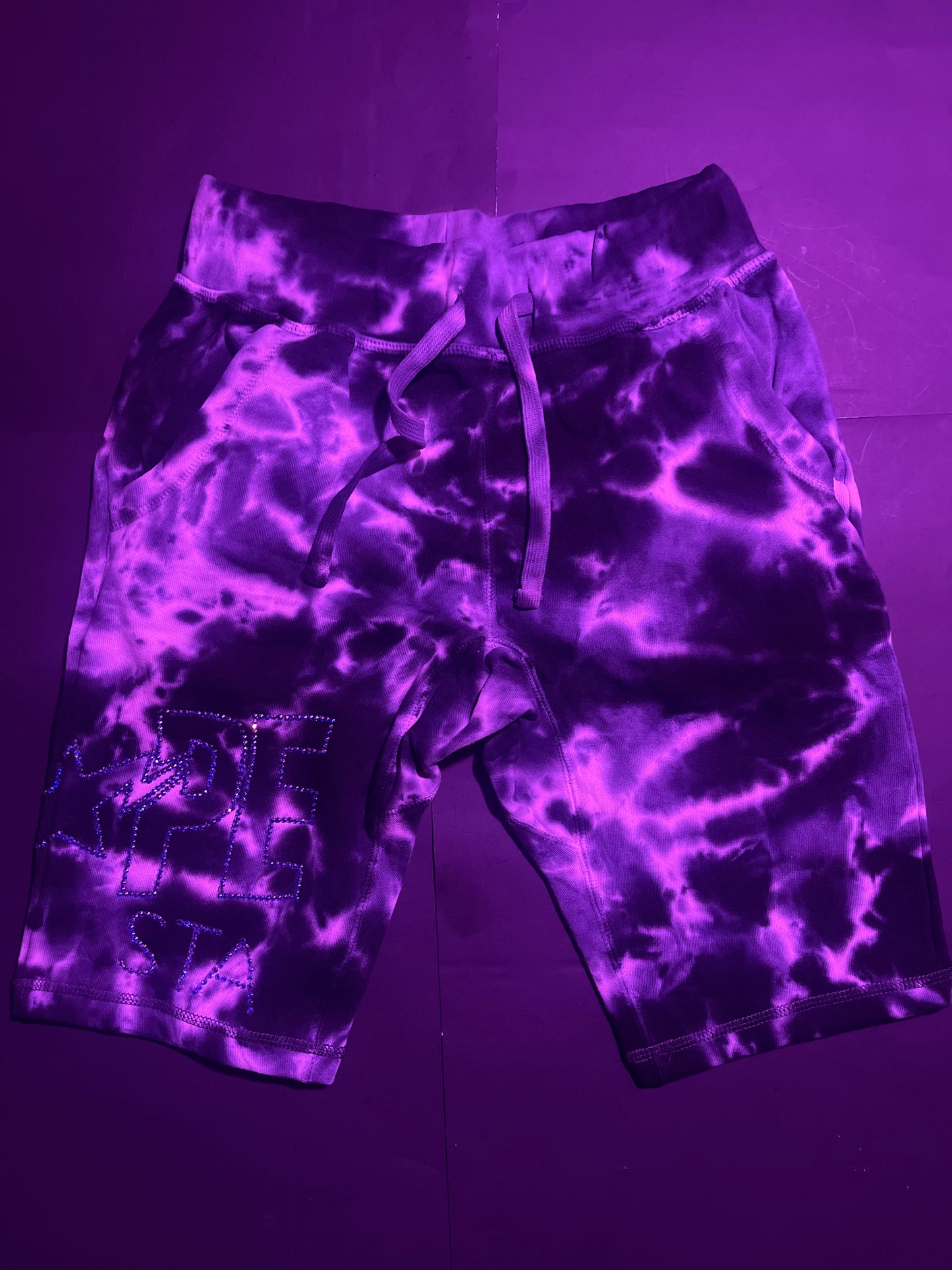 BAPE tye dye Rhinestone Glacier Rhinestone shorts(M)