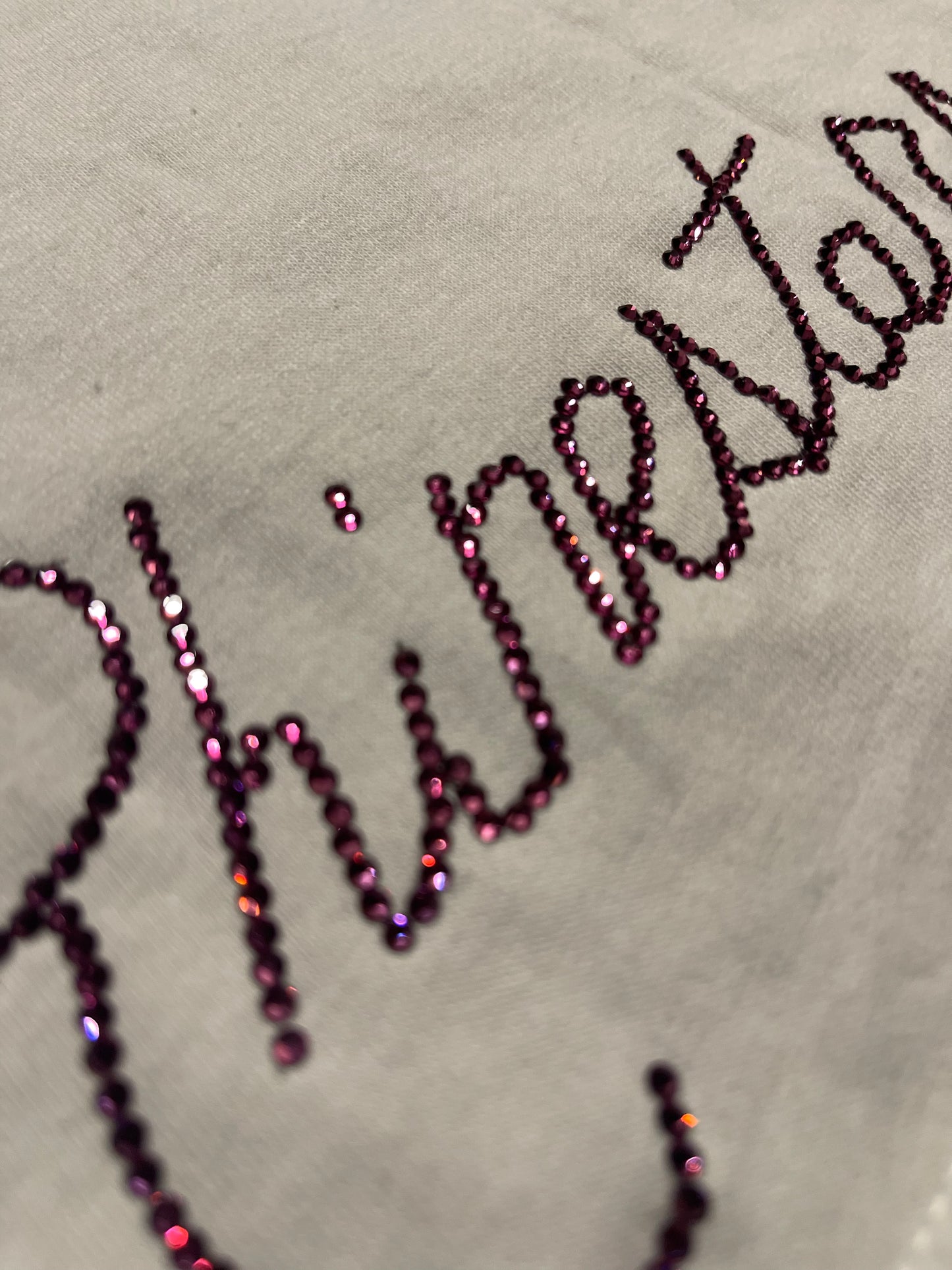 Low Rhinestars name bow pink Rhinestone shirt(size7)