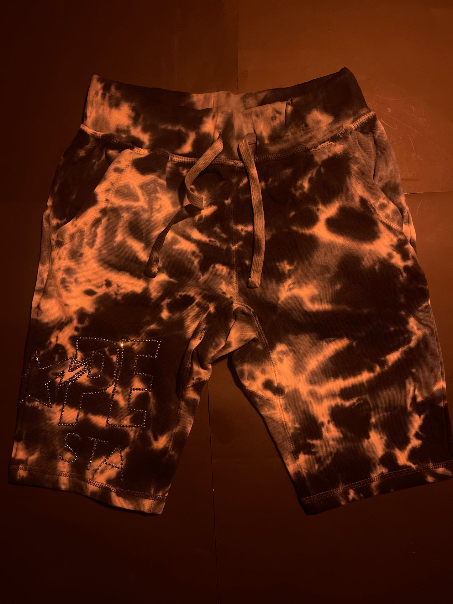 BAPE tye dye Rhinestone Glacier Rhinestone shorts(M)