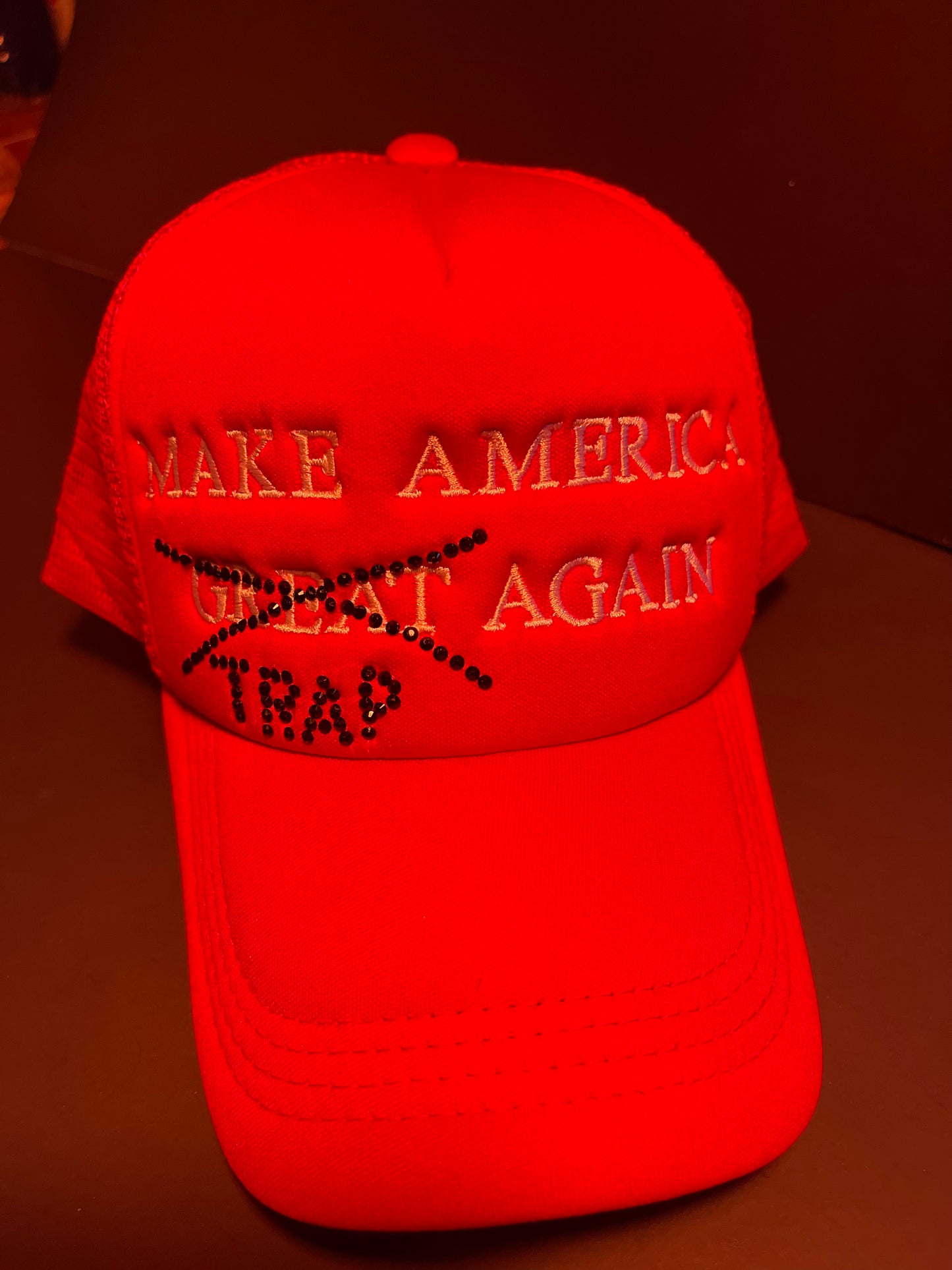 Make America Trap Again (MATA) Rhinestone Trucker Hat