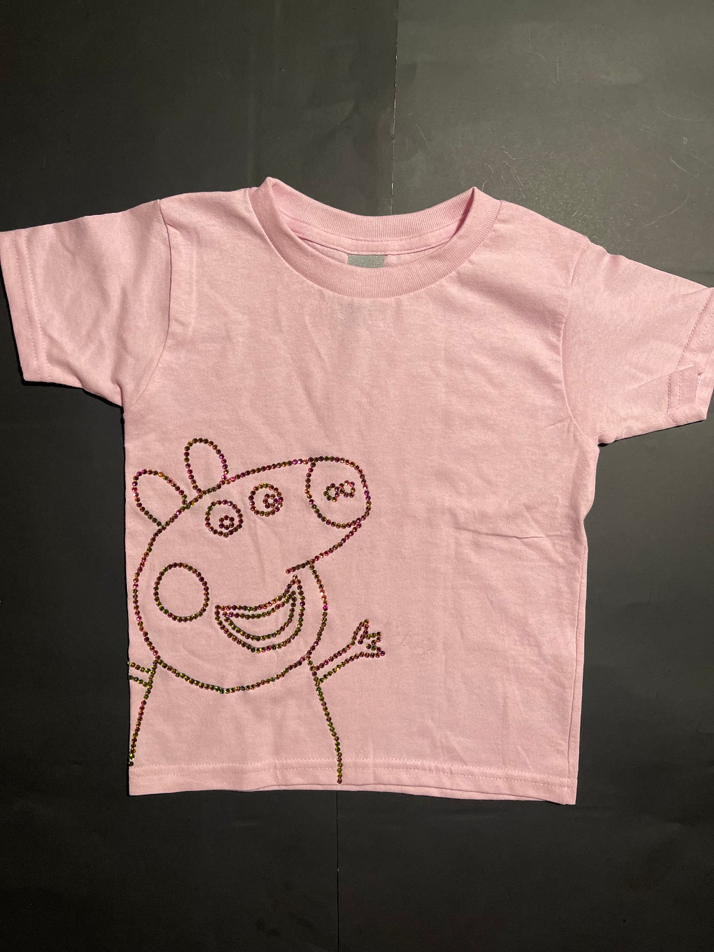 Pink Rhinestone Pepa Pig shirt(size5)