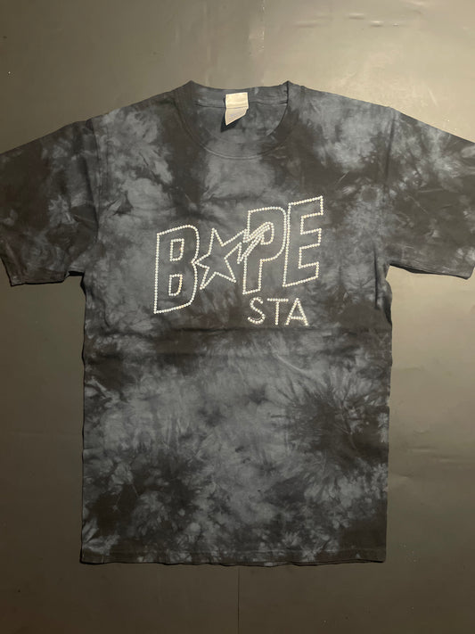 Rhinestone BAPE Tye dye Rhinestone shirt (S)