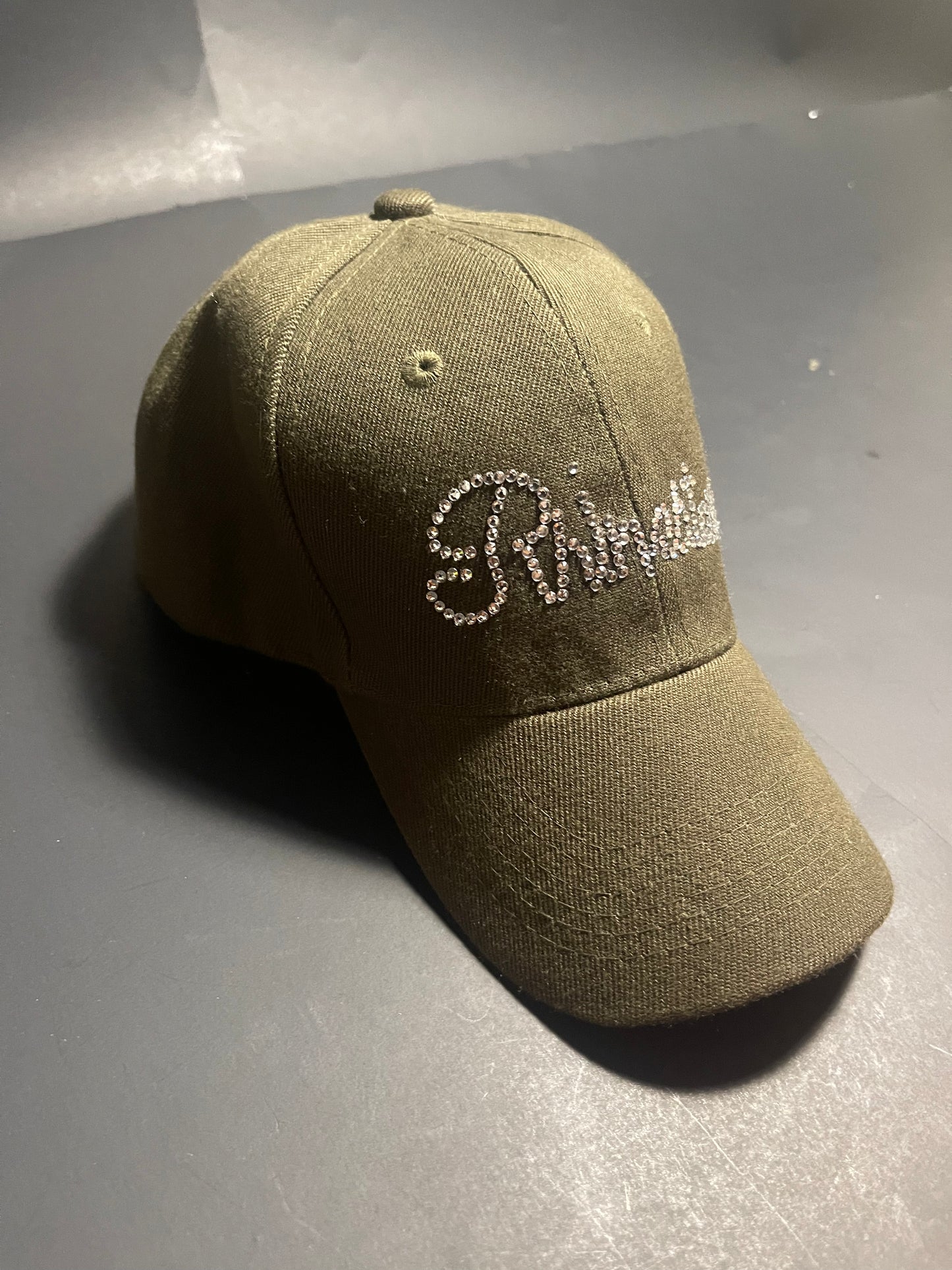 Rhinestars olive Rhinestone hat