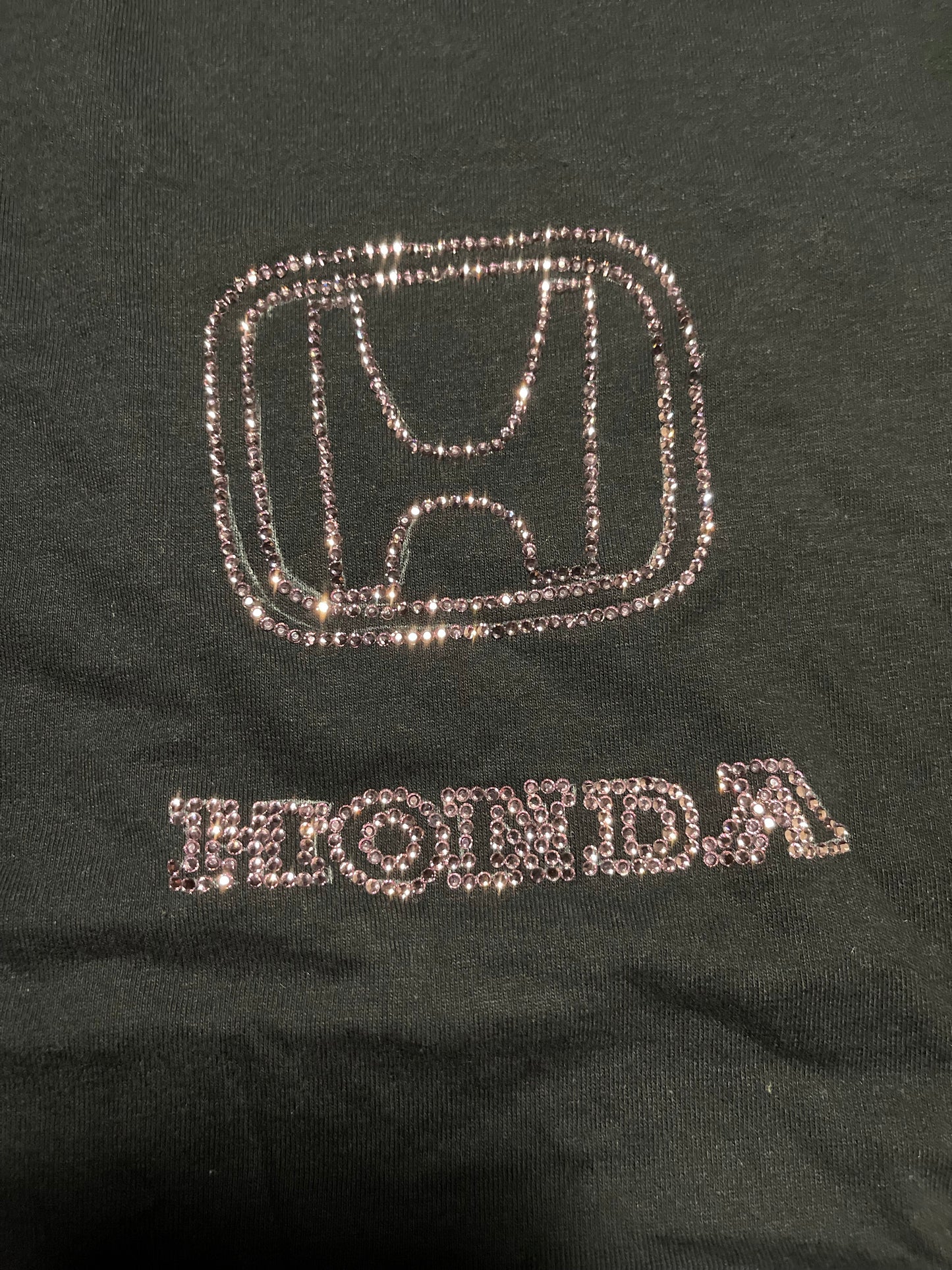 Honda logo rhinestone shirt(XL)