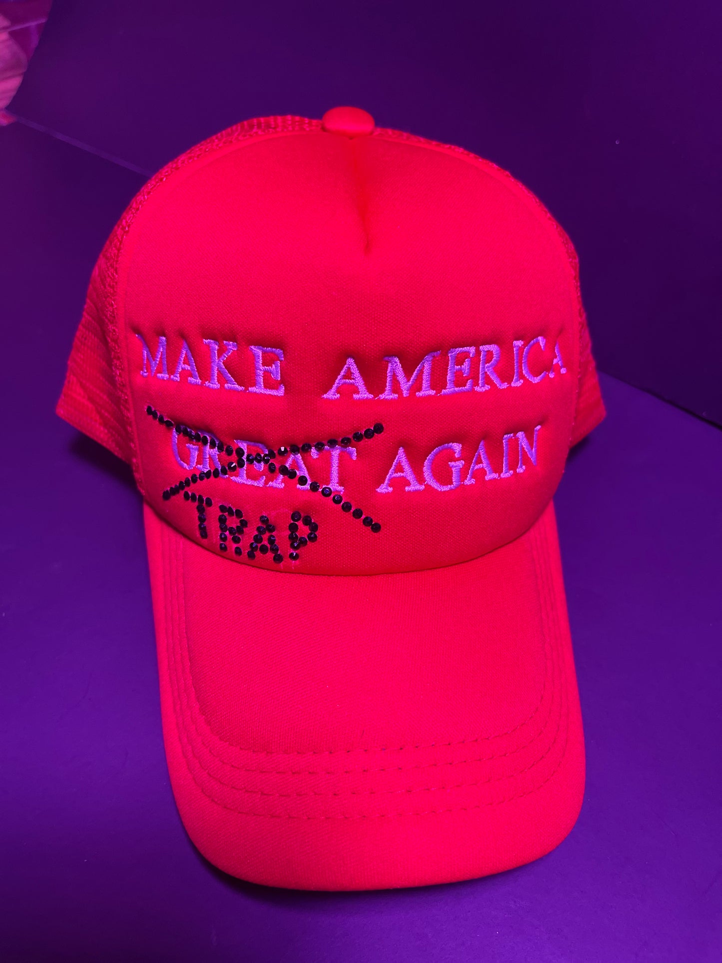 Make America Trap Again (MATA) Rhinestone Trucker Hat