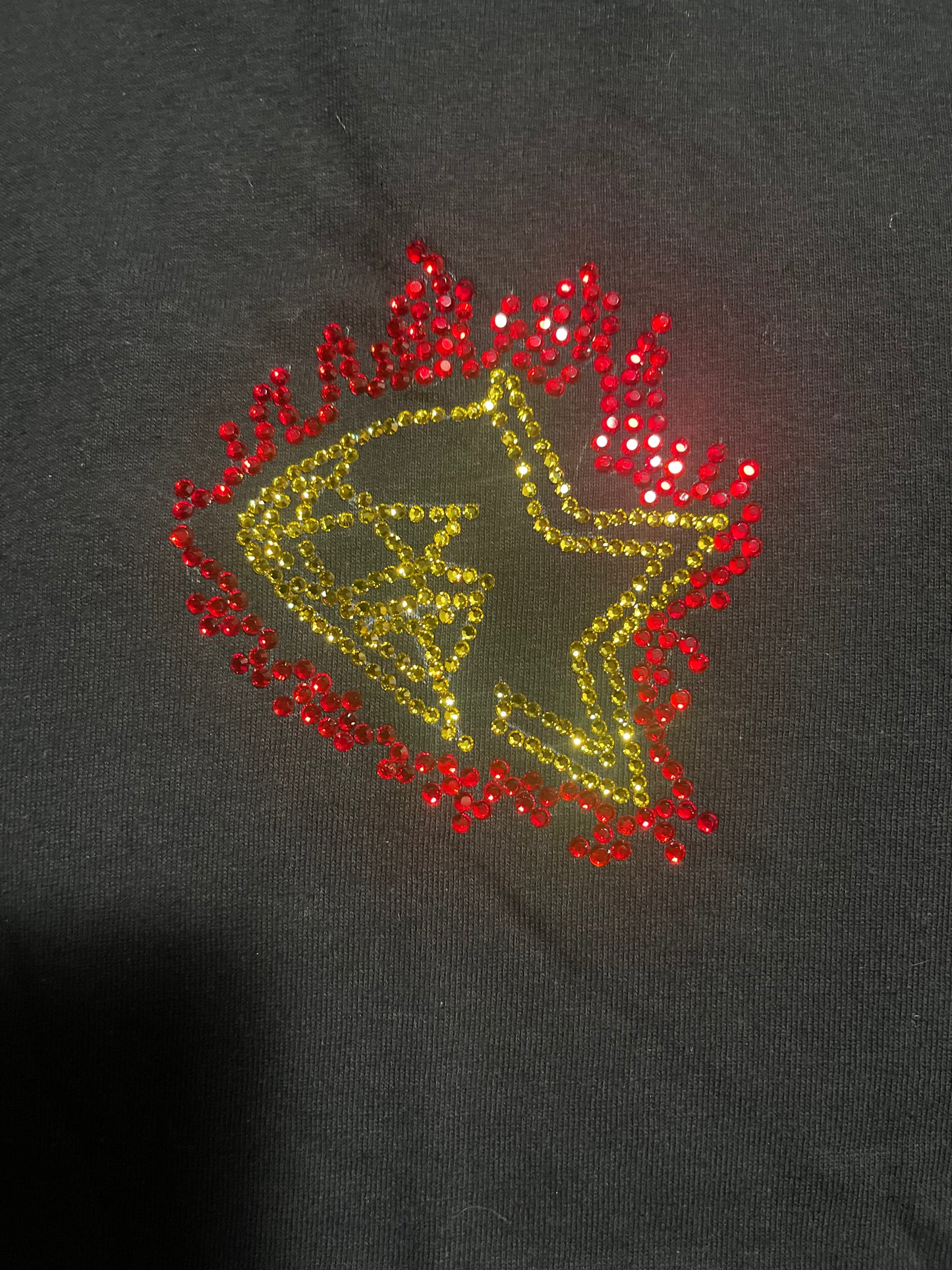 Rhinestars Love Burn Rhinestone shirt (S)