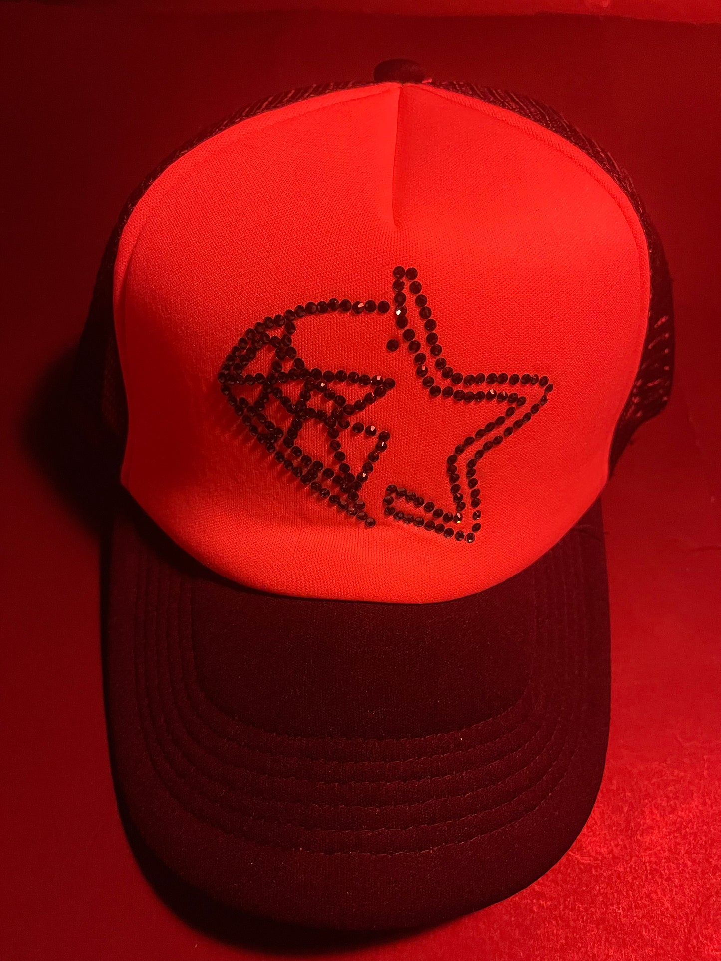 Rhinestars Logo Ocean blue Rhinestone trucker Hat