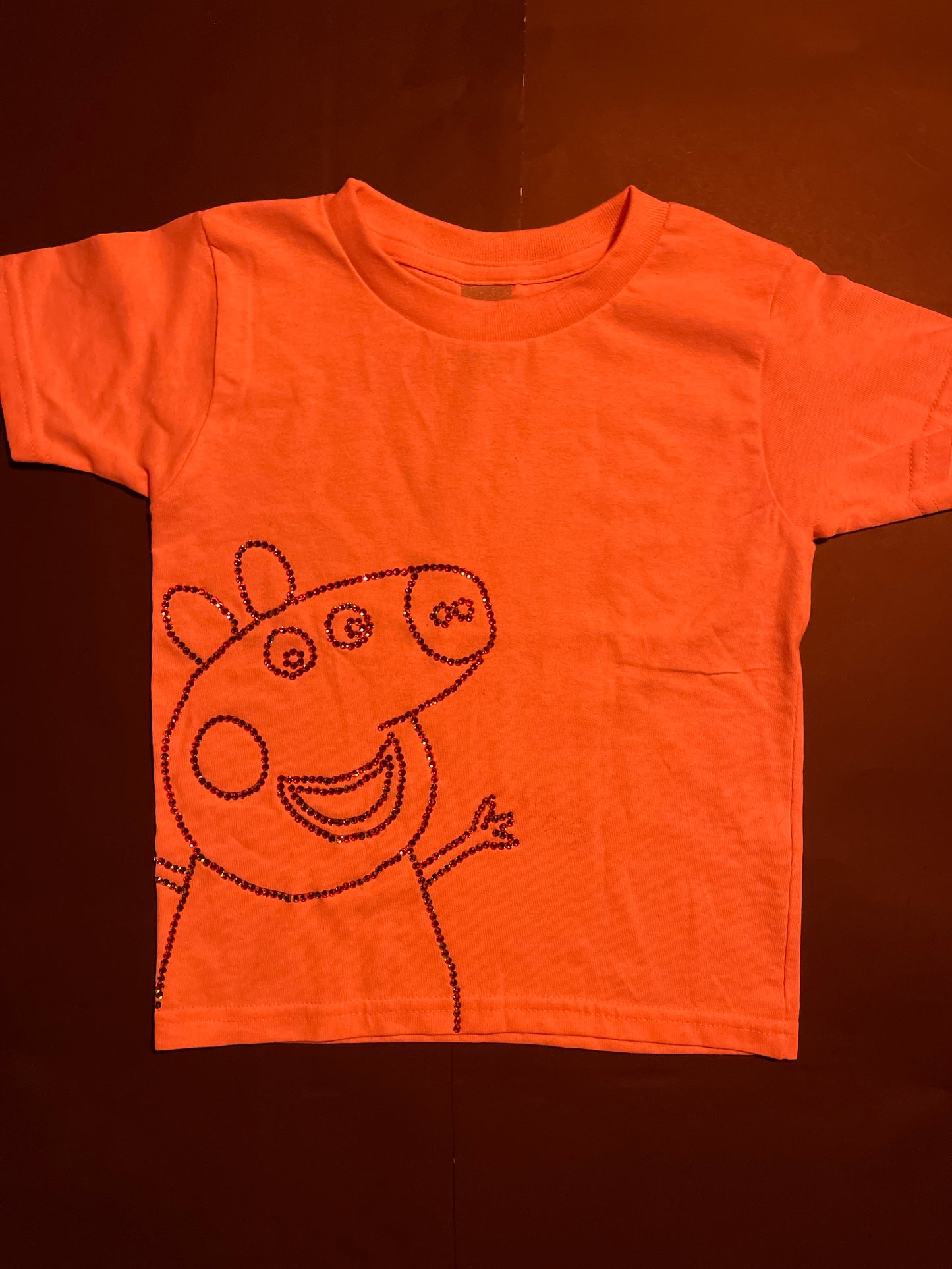 Pink Rhinestone Pepa Pig shirt(size5)