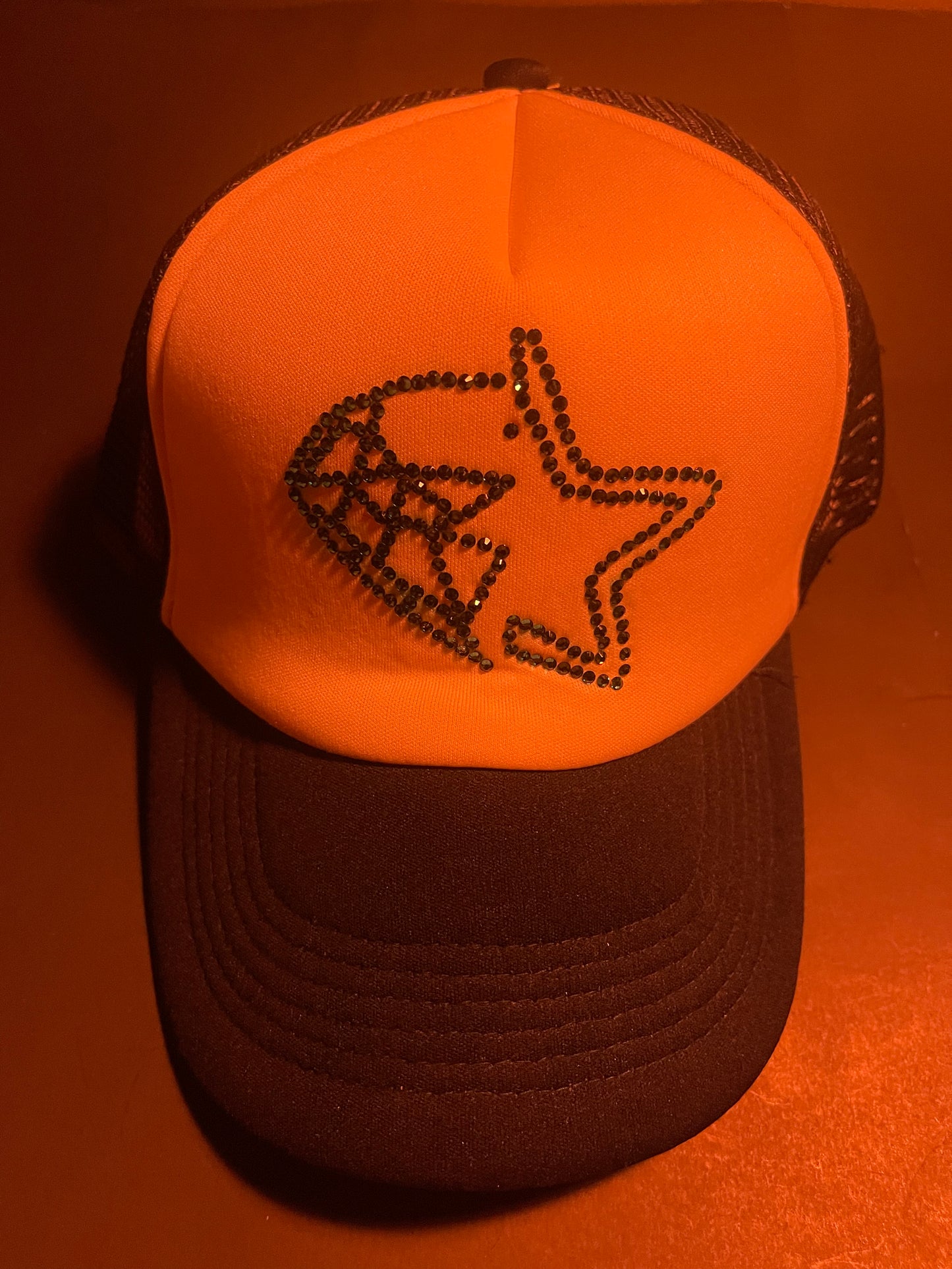 Rhinestars Logo Ocean blue Rhinestone trucker Hat