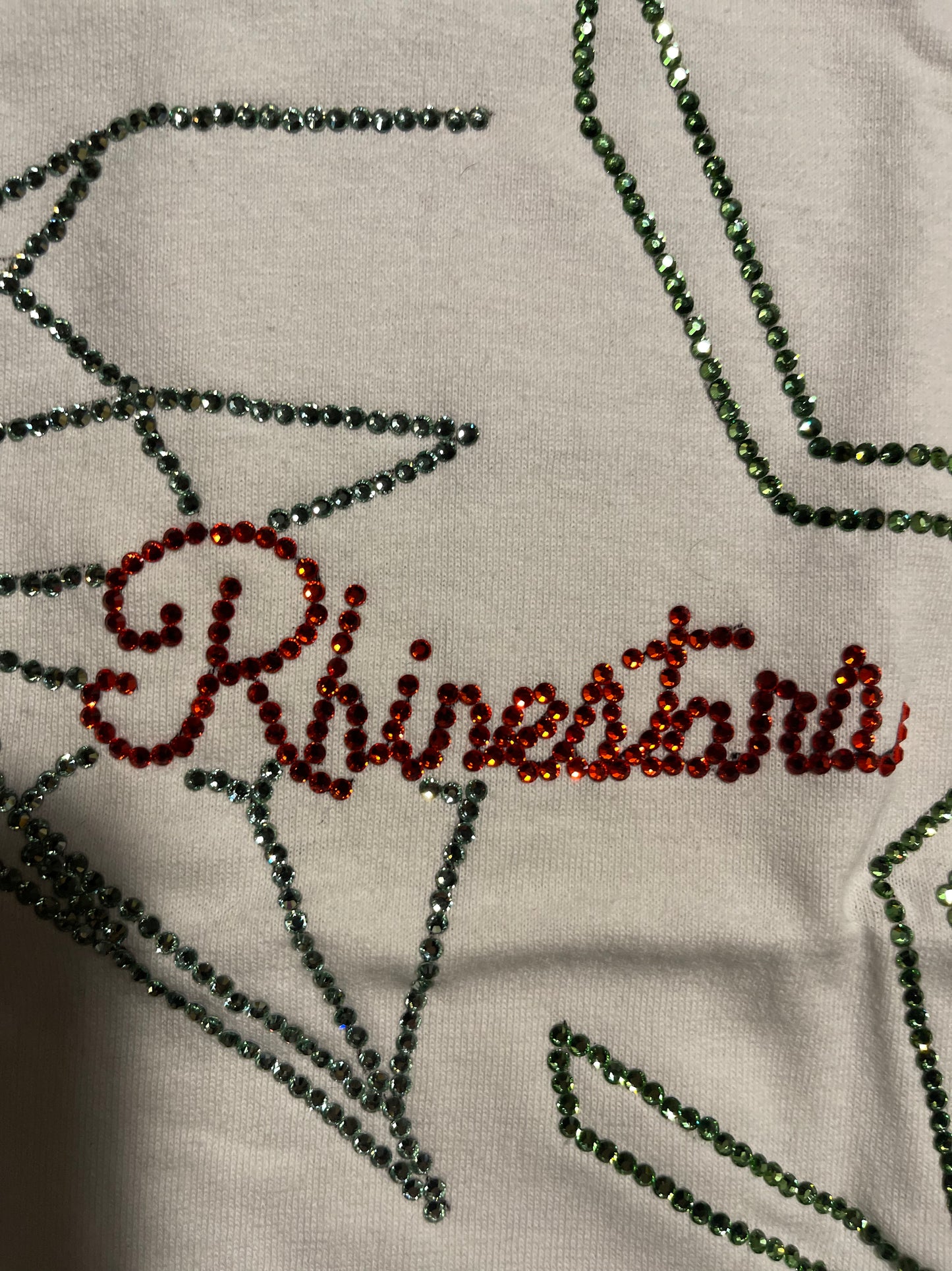 Rhinestars mango Clover Logo Rhinestone shirt(size7)