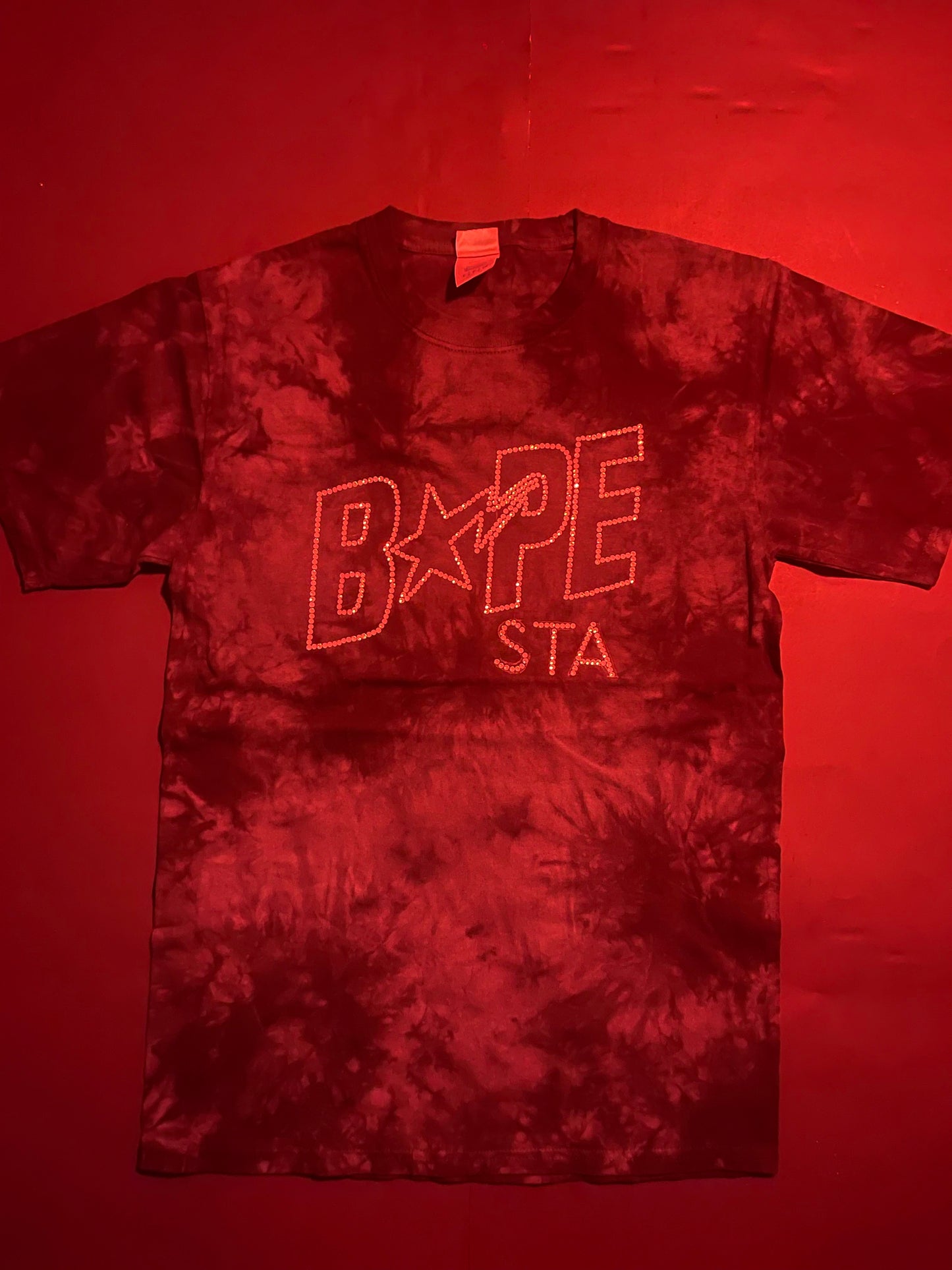 Rhinestone BAPE Tye dye Rhinestone shirt (S)