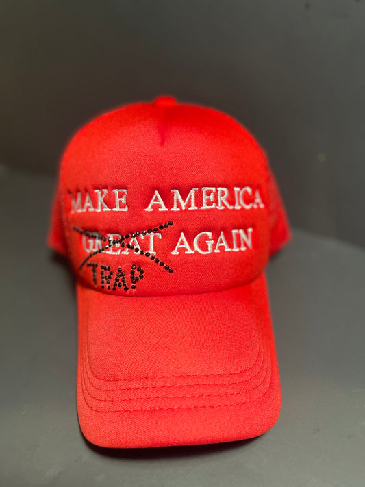 Make America Trap Again (MATA) Rhinestone Trucker Hat