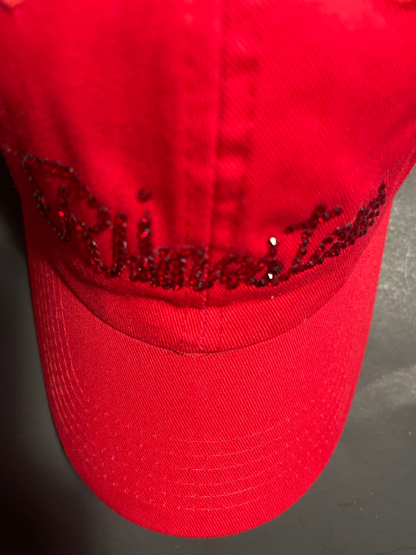 Rhinestars Cherry Red Rhinestone Hat