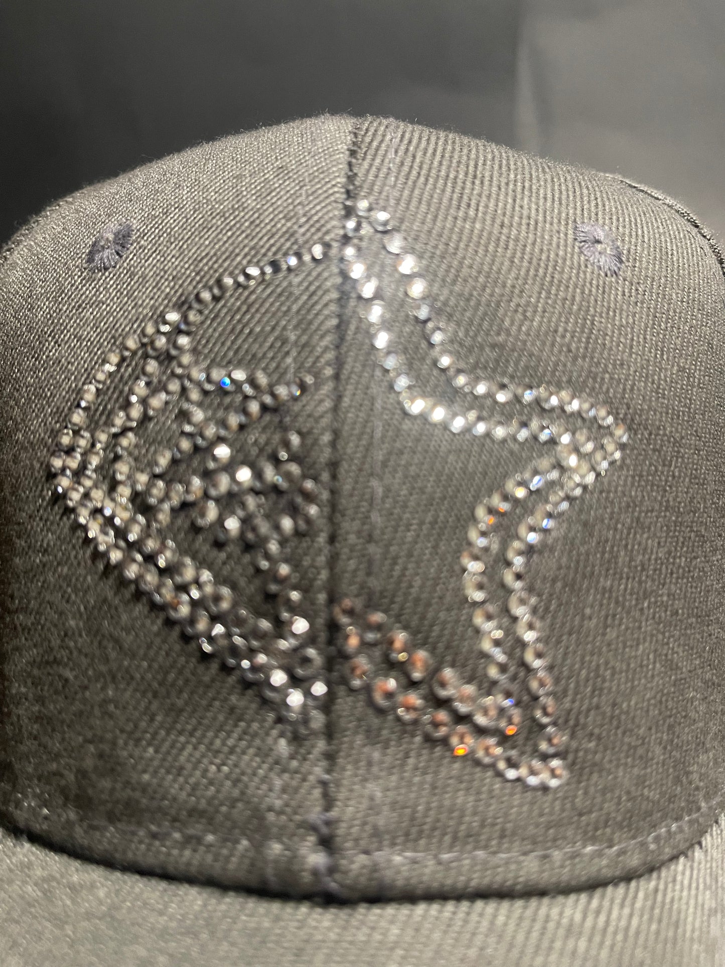 Rhinestars Logo Alien Grey Rhinestone Hat