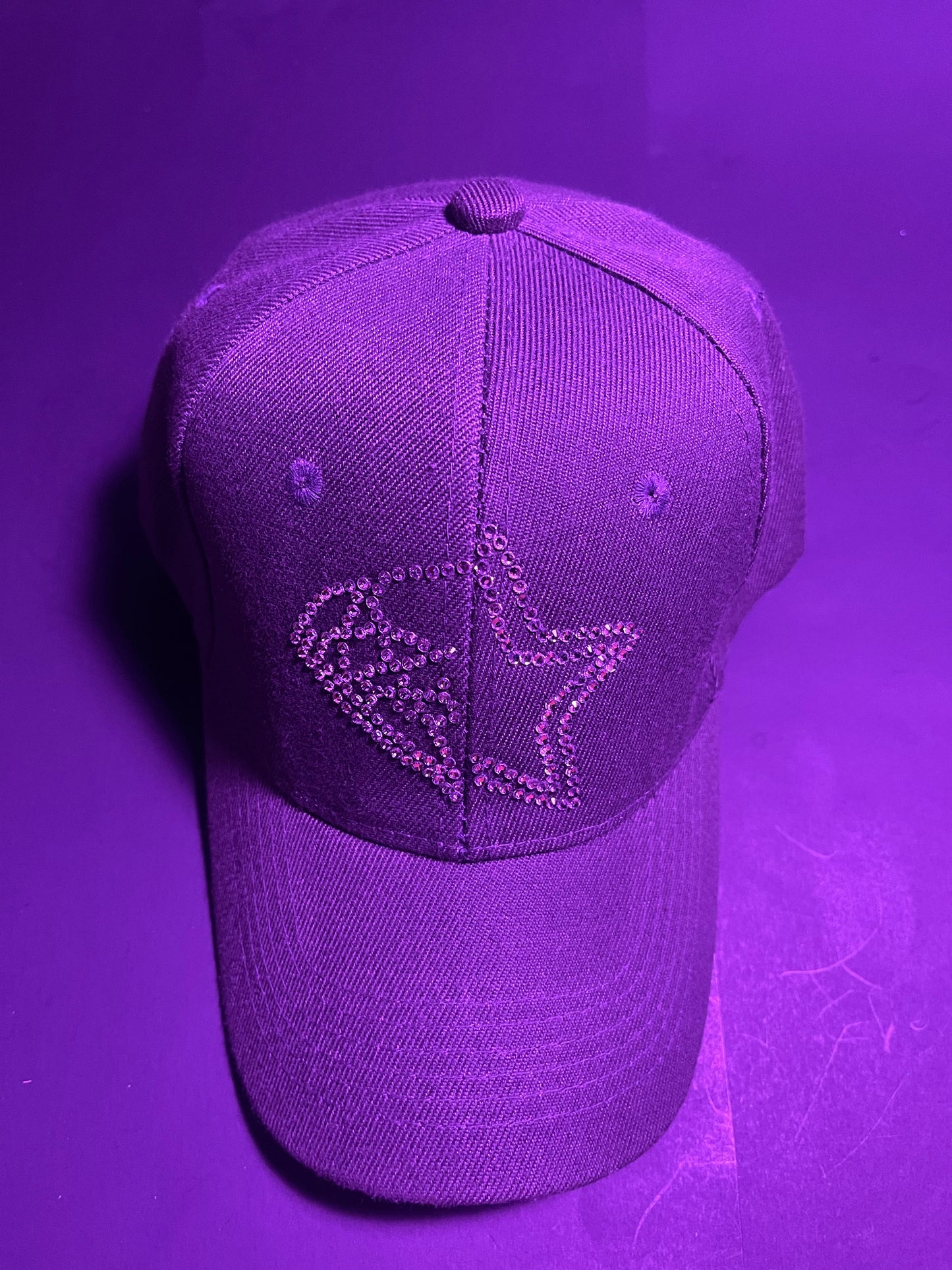 Rhinestars Logo Alien Grey Rhinestone Hat