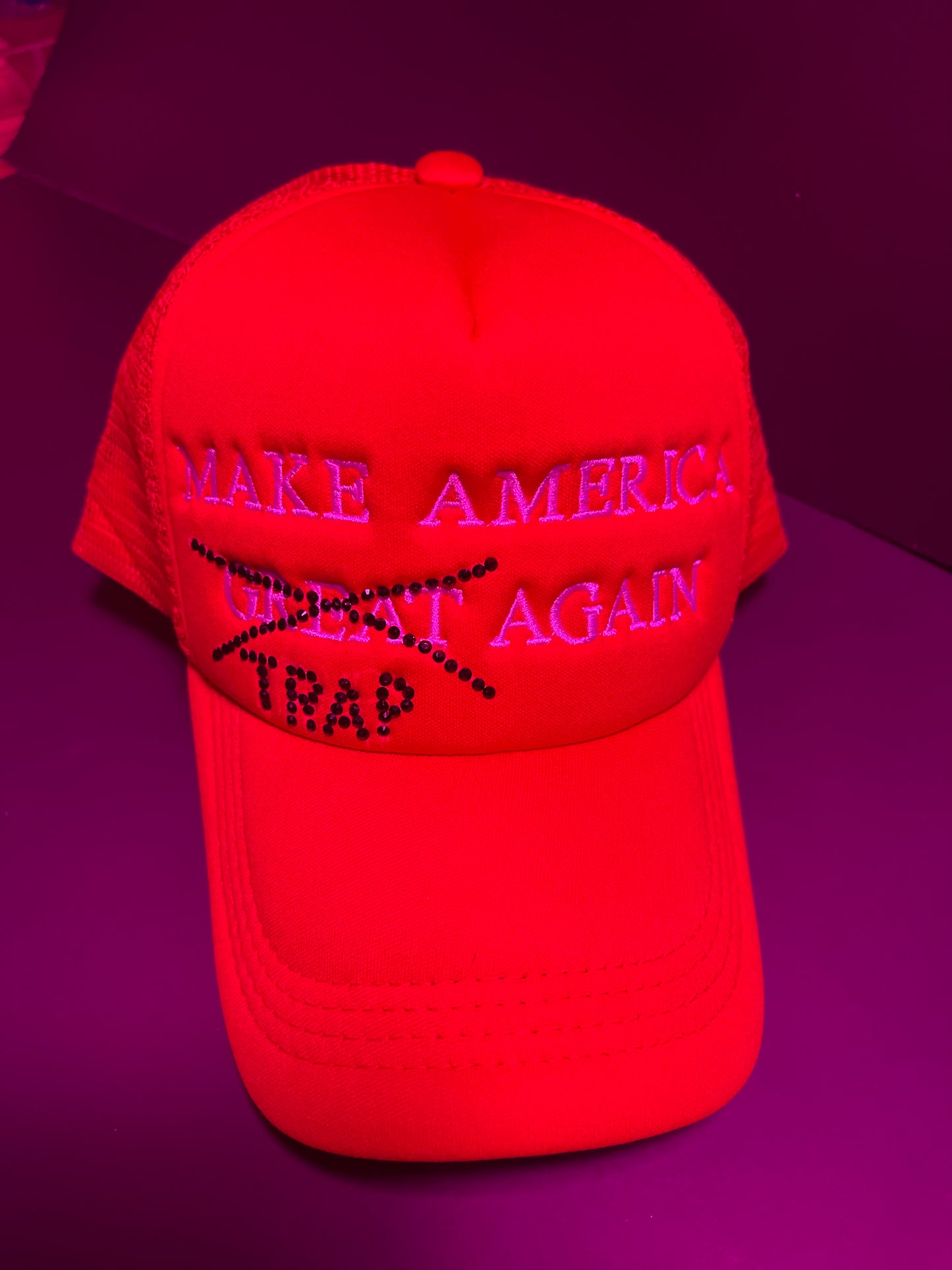 Make America Trap Again (MATA) Rhinestone Trucker Hat