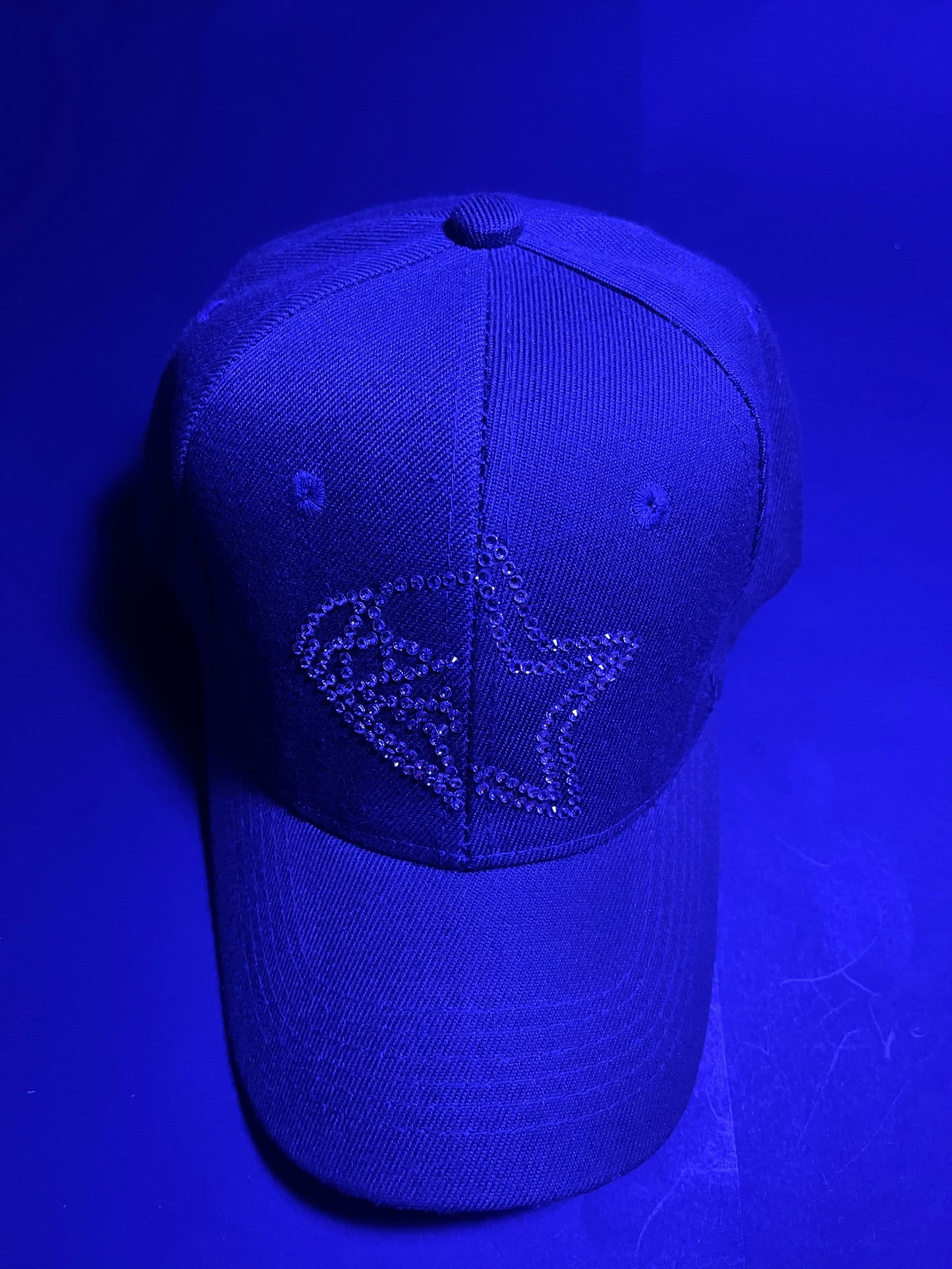 Rhinestars Logo Alien Grey Rhinestone Hat