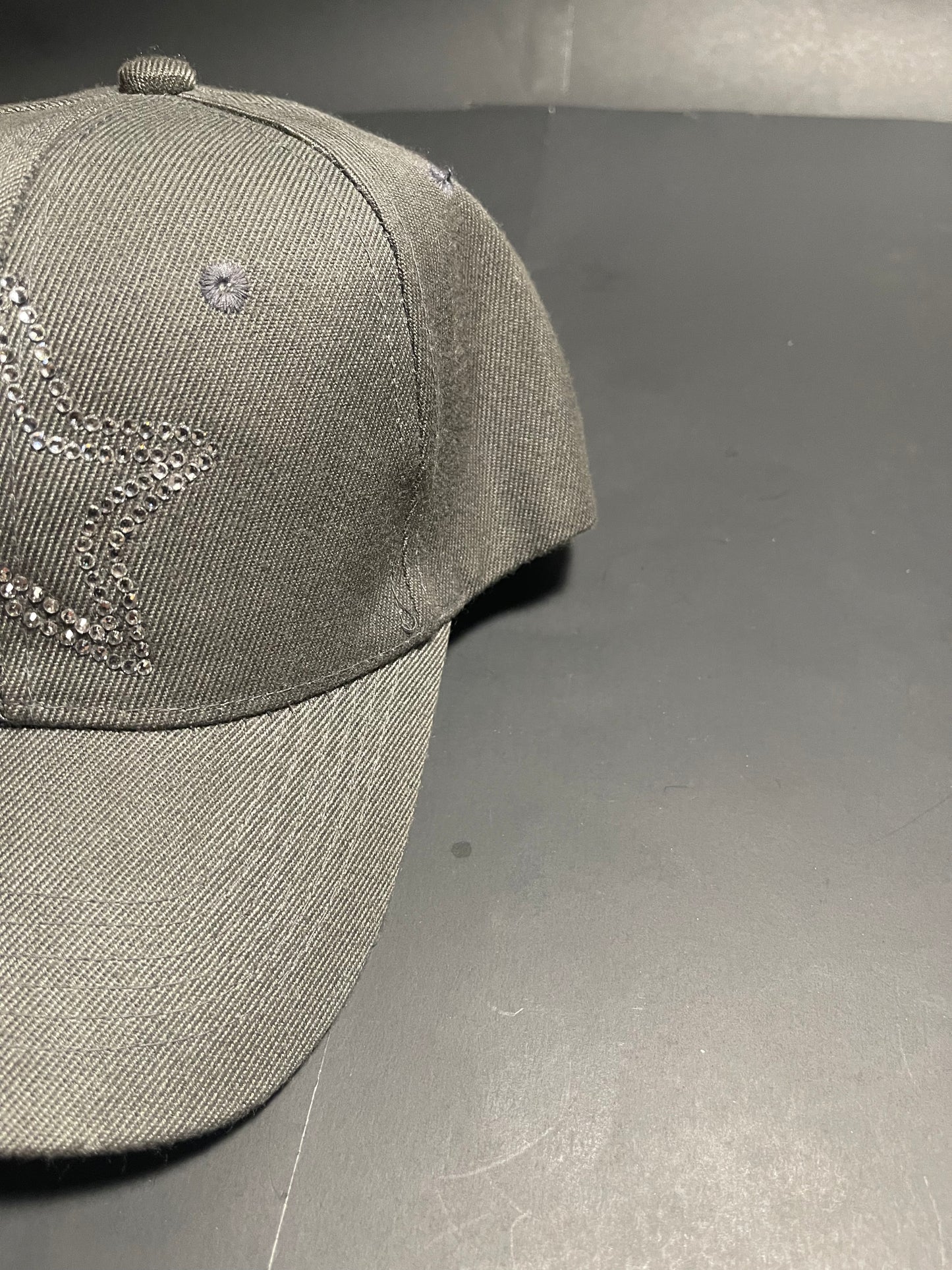 Rhinestars Logo Alien Grey Rhinestone Hat