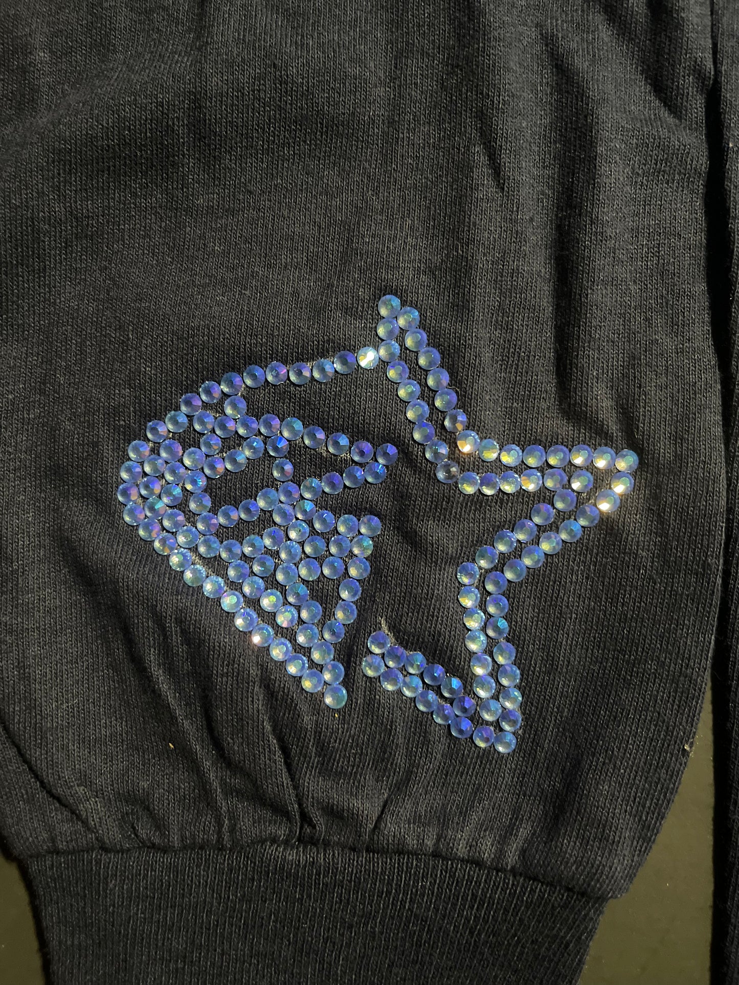 Rhinestars navy blue Rhinestone Longsleeve(M)