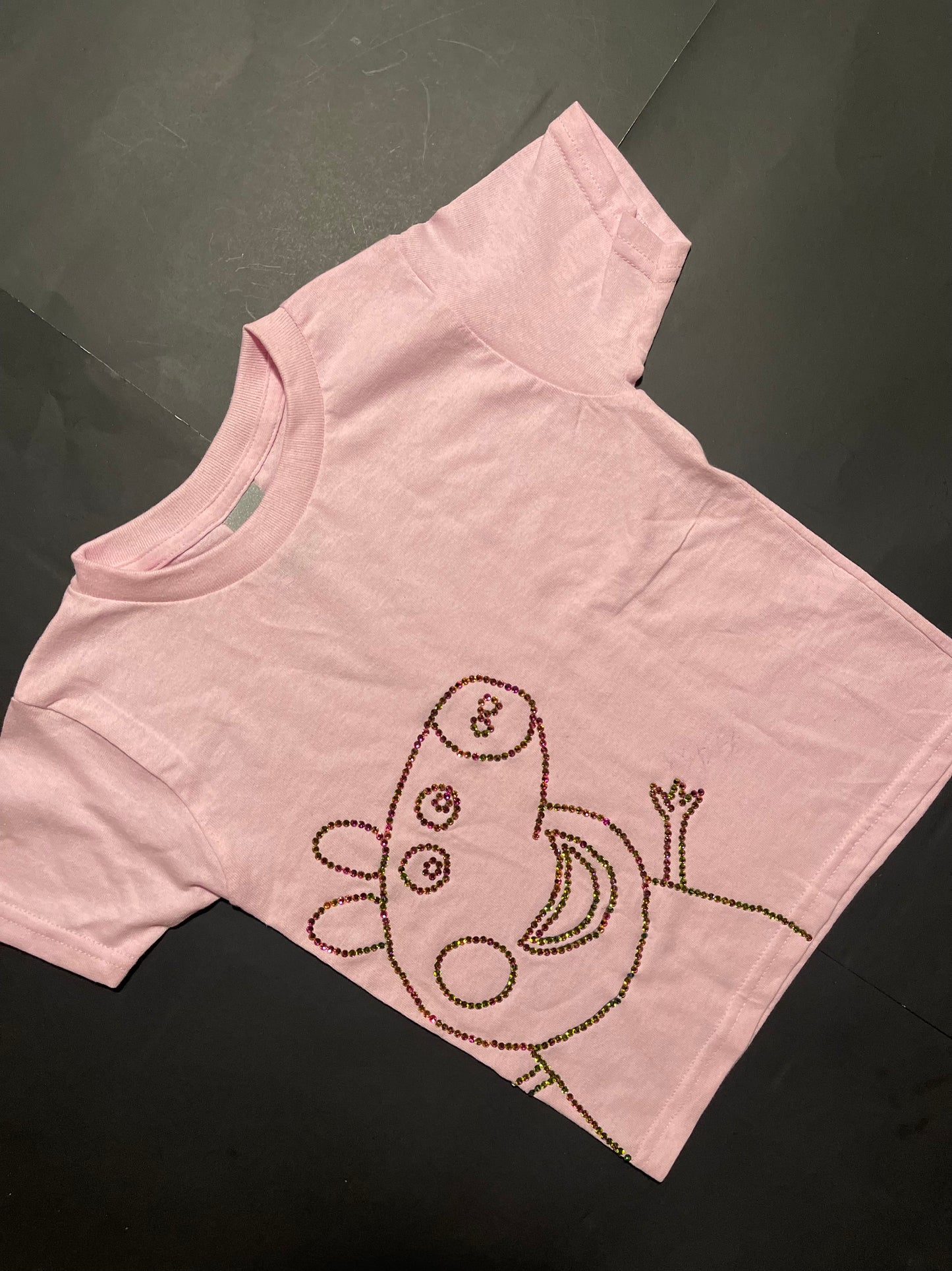 Pink Rhinestone Pepa Pig shirt(size5)