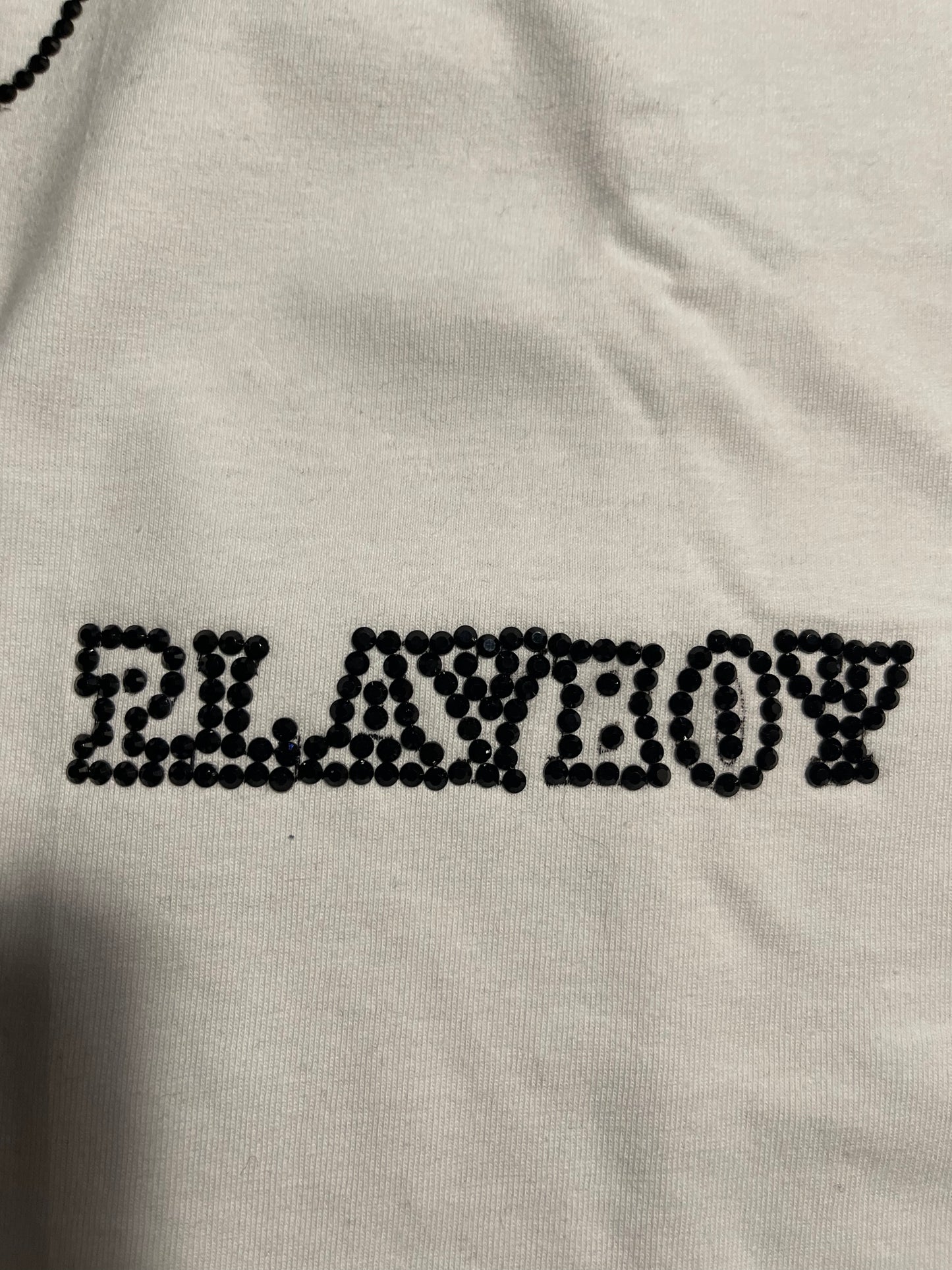 Rhinestone playboy fall Rhinestone shirt (M)