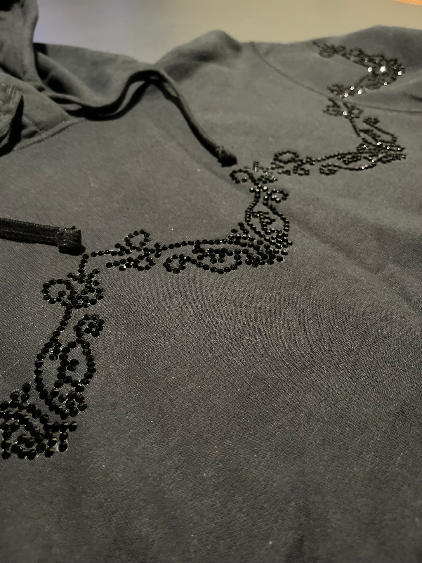 Rhinestars wwwww blackout Rhinestone hoodie (M)