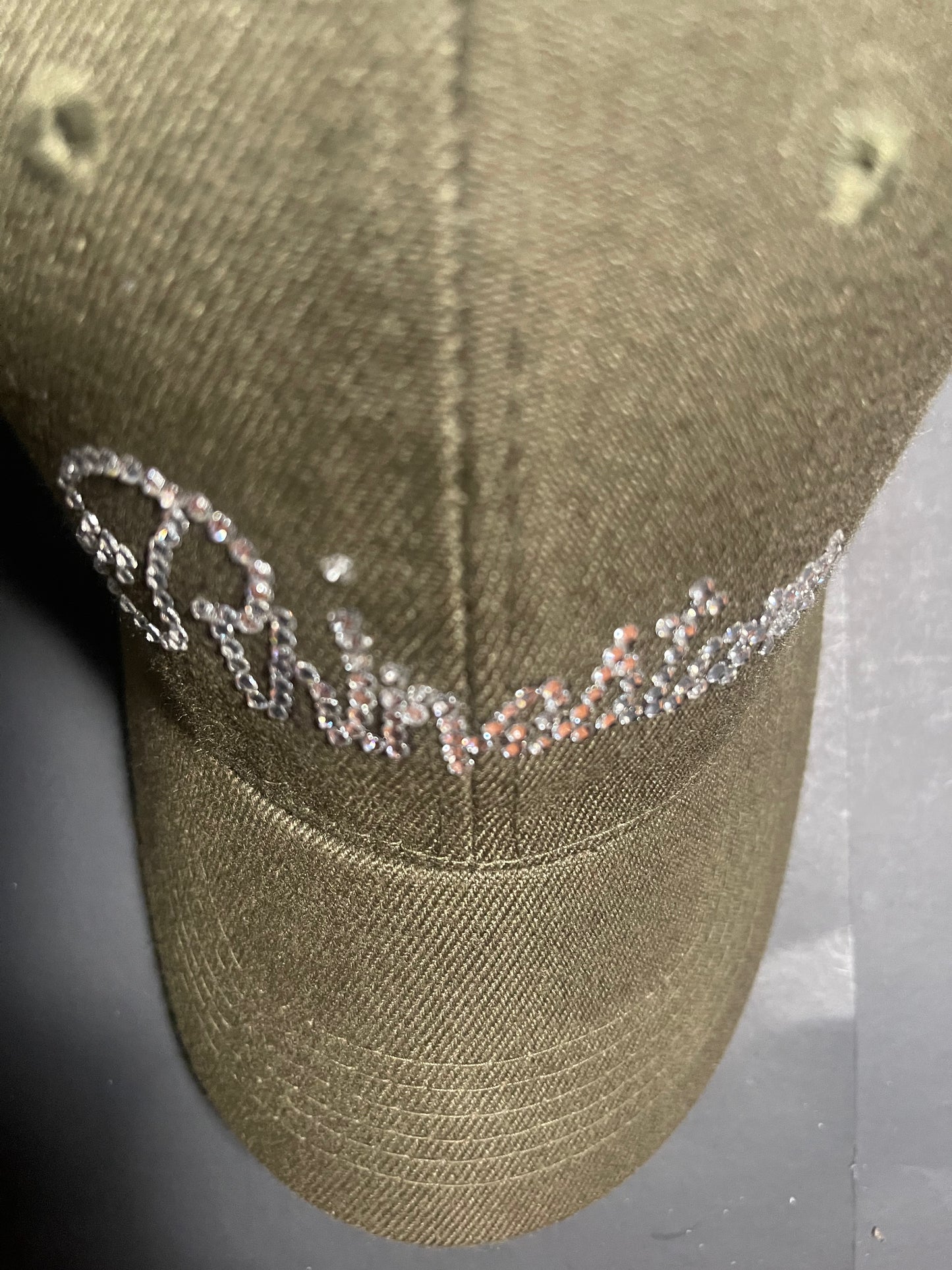 Rhinestars olive Rhinestone hat