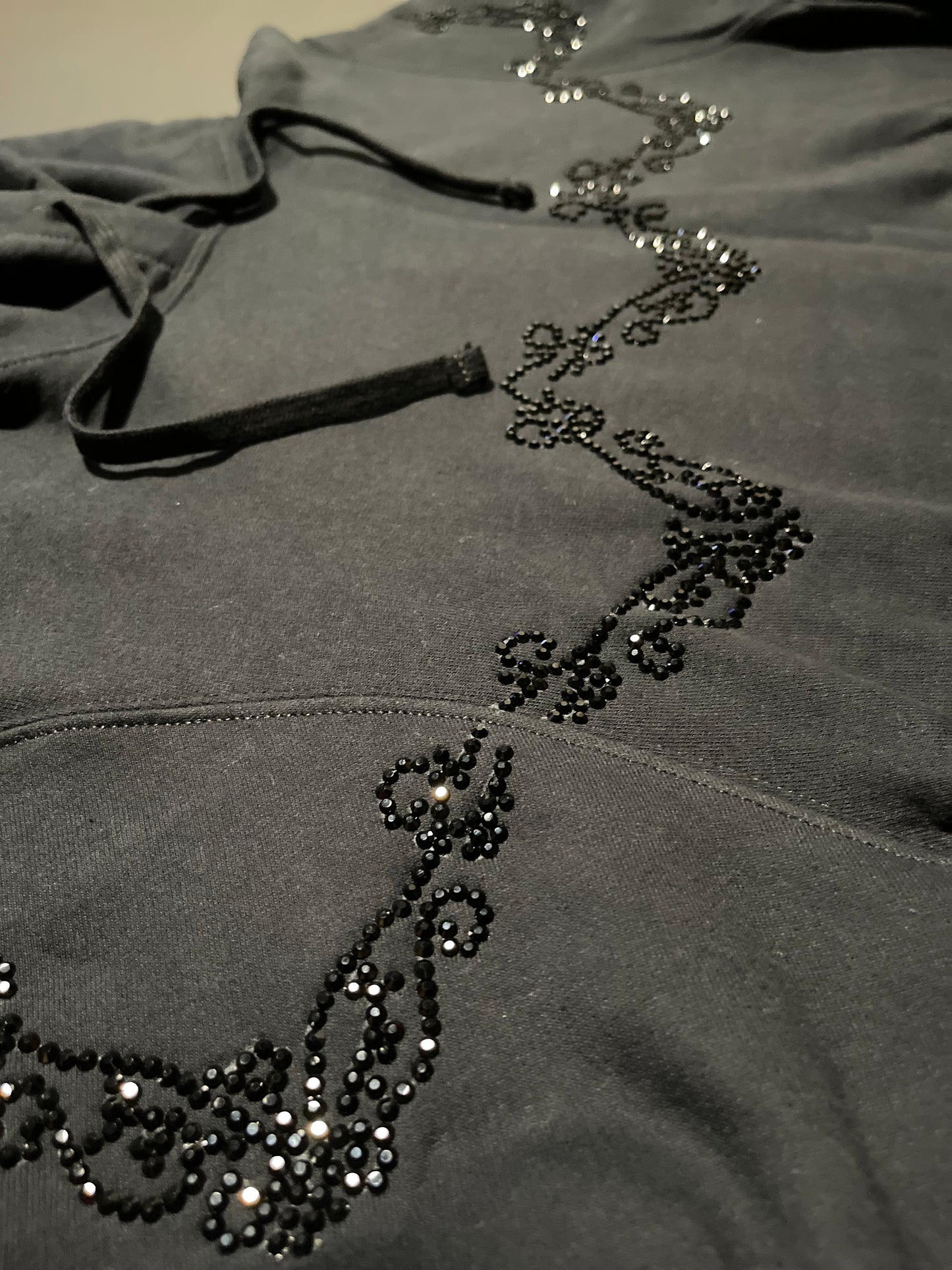 Rhinestars wwwww blackout Rhinestone hoodie (M)