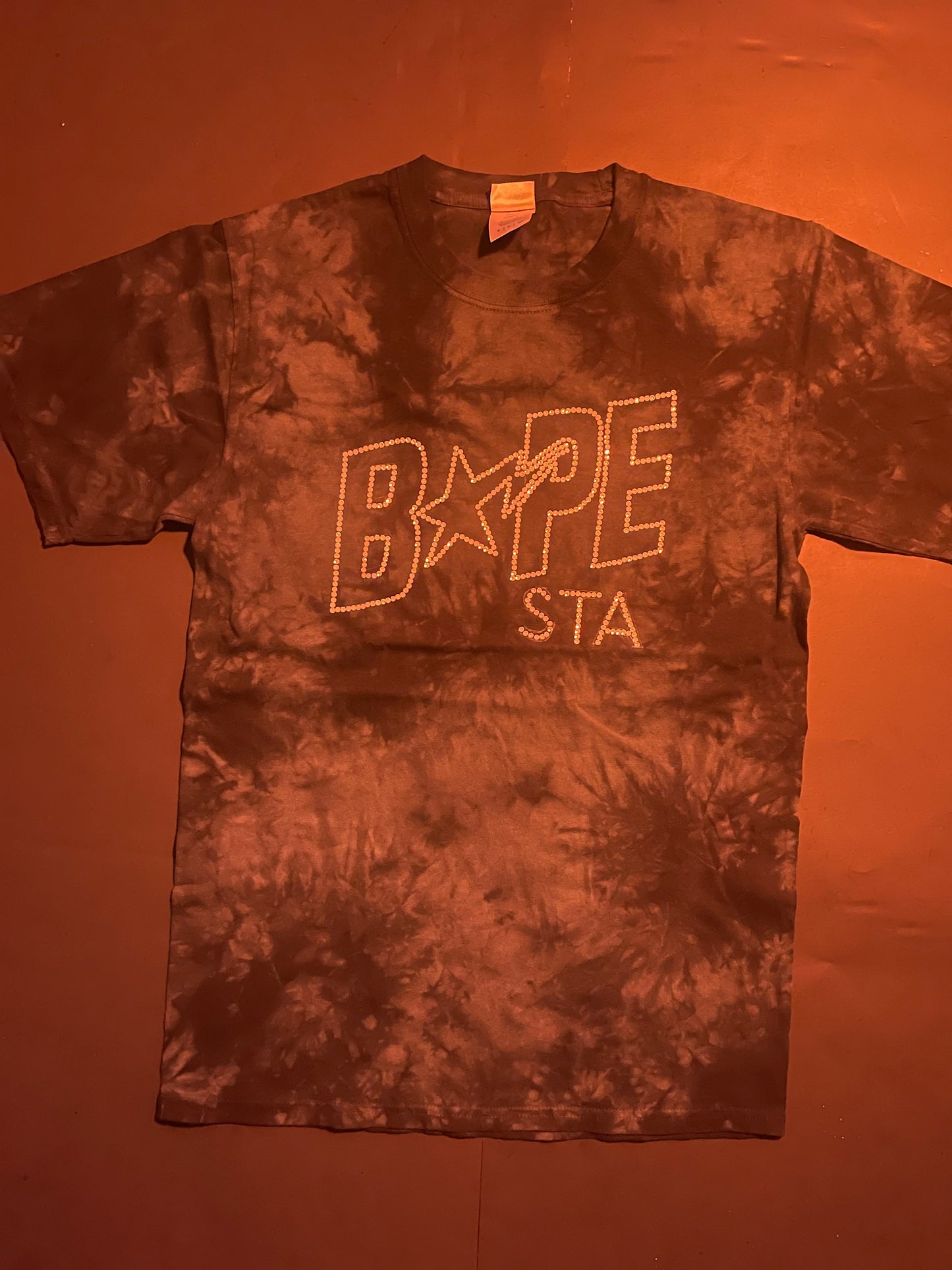 Rhinestone BAPE Tye dye Rhinestone shirt (S)