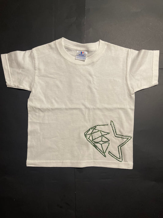 Rhinestars logo clover Green Rhinestone shirt(4T)