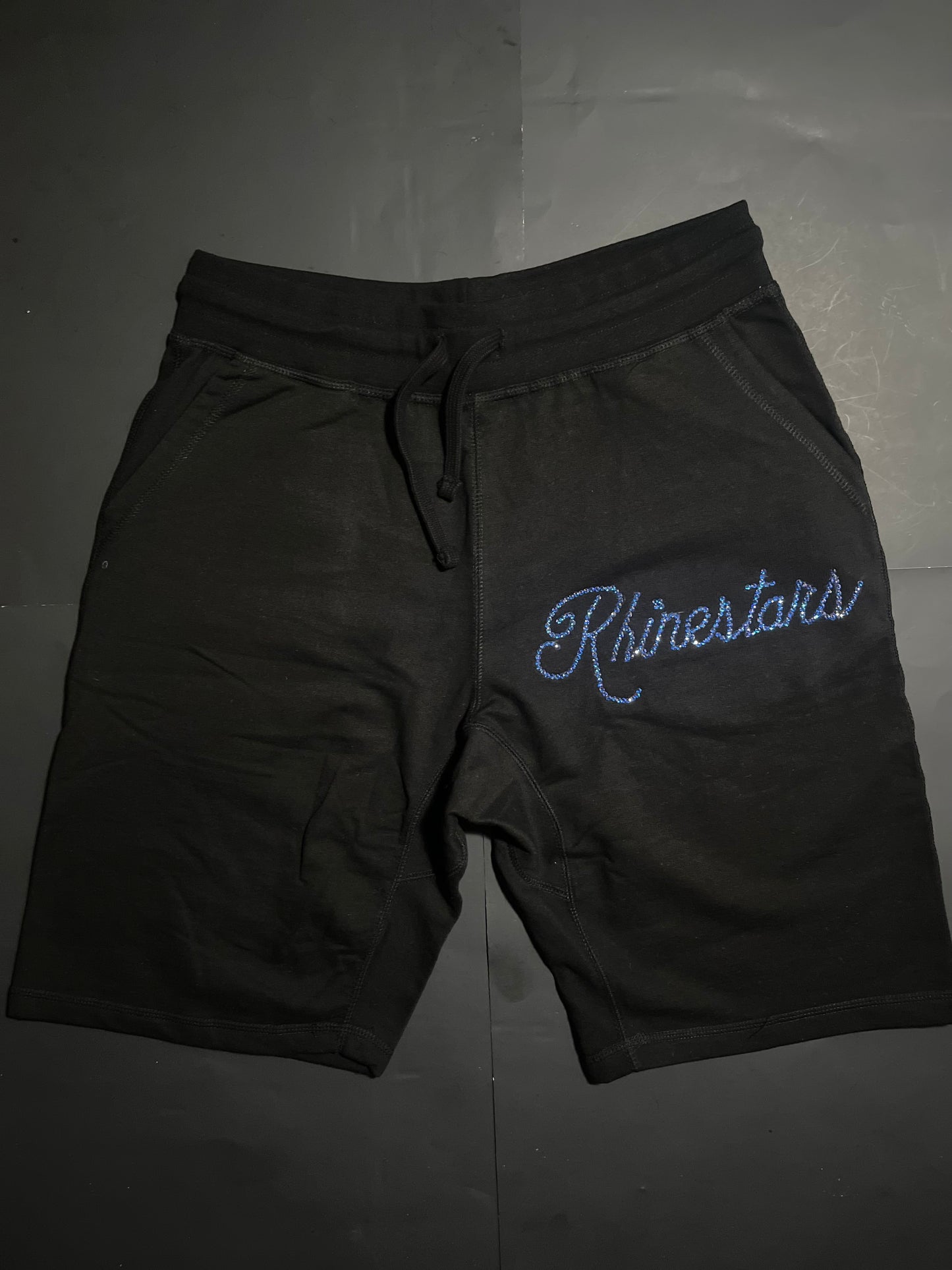 Rhinestars logo/name Blue Tundra Rhinestone shorts(XL)