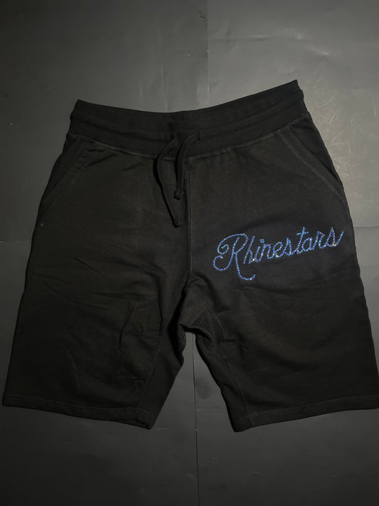 Rhinestars logo/name Blue Tundra Rhinestone shorts(XL)