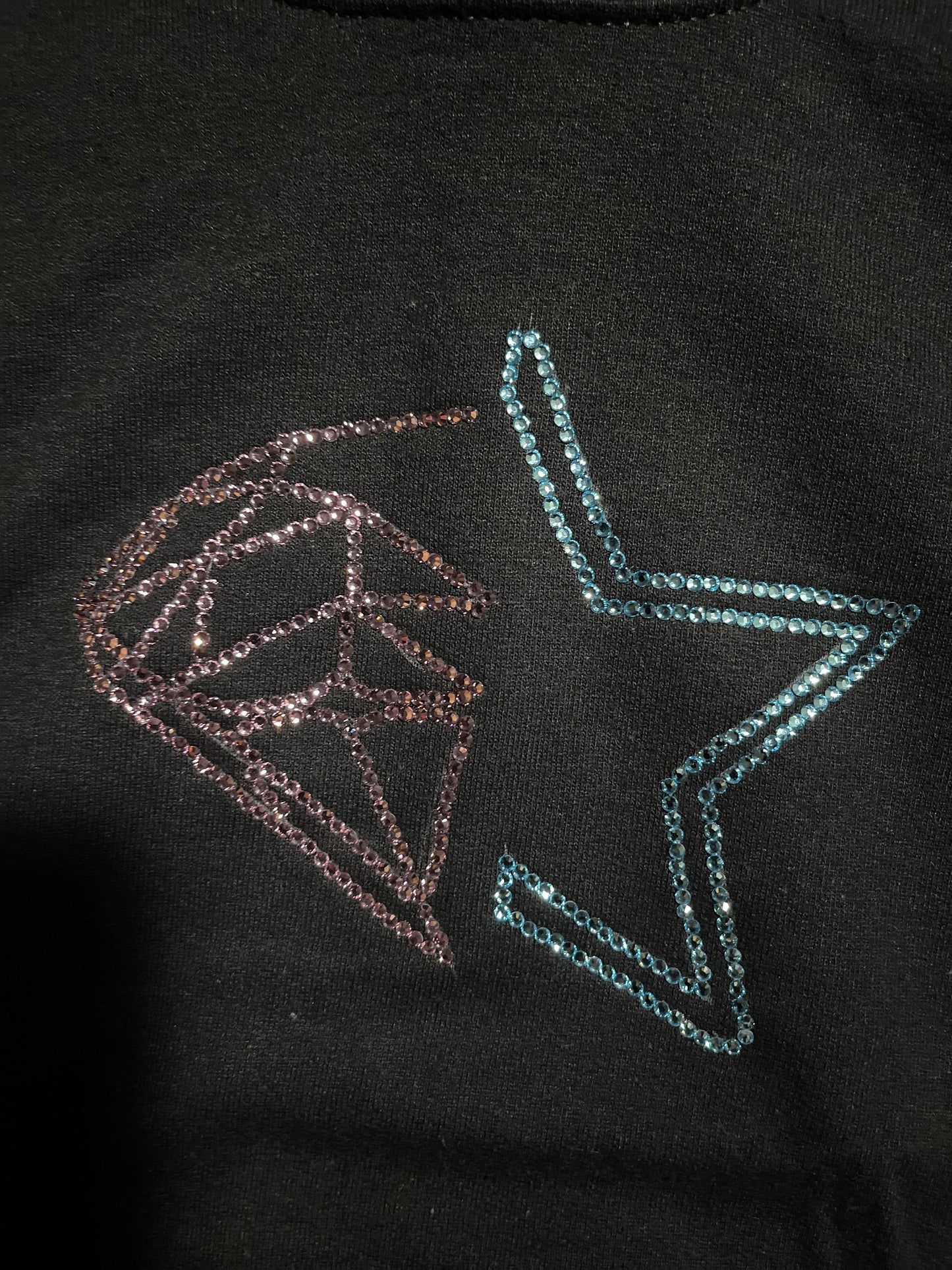 Rhinestars cotton candy logo Rhinestone Hoodie(S)(kids)