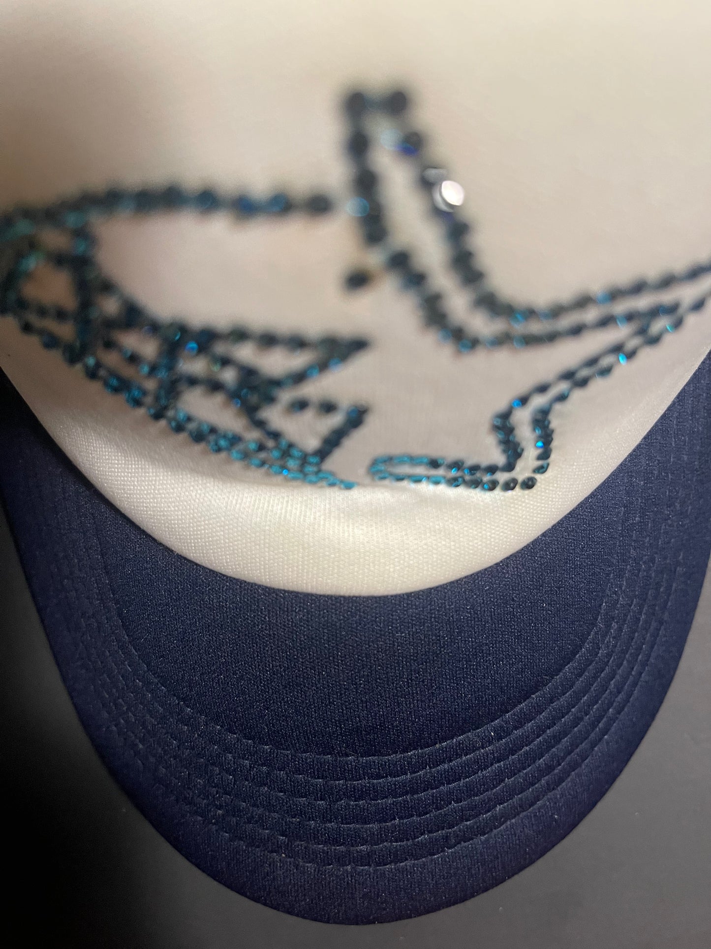 Rhinestars Logo Ocean blue Rhinestone trucker Hat