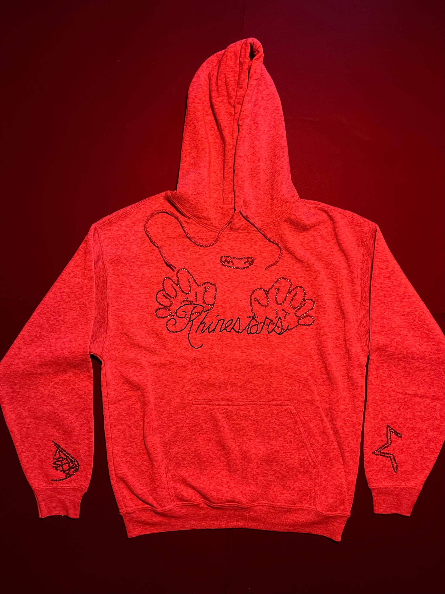 Pushing Rhinestars name Rhinestone hoodie(M)