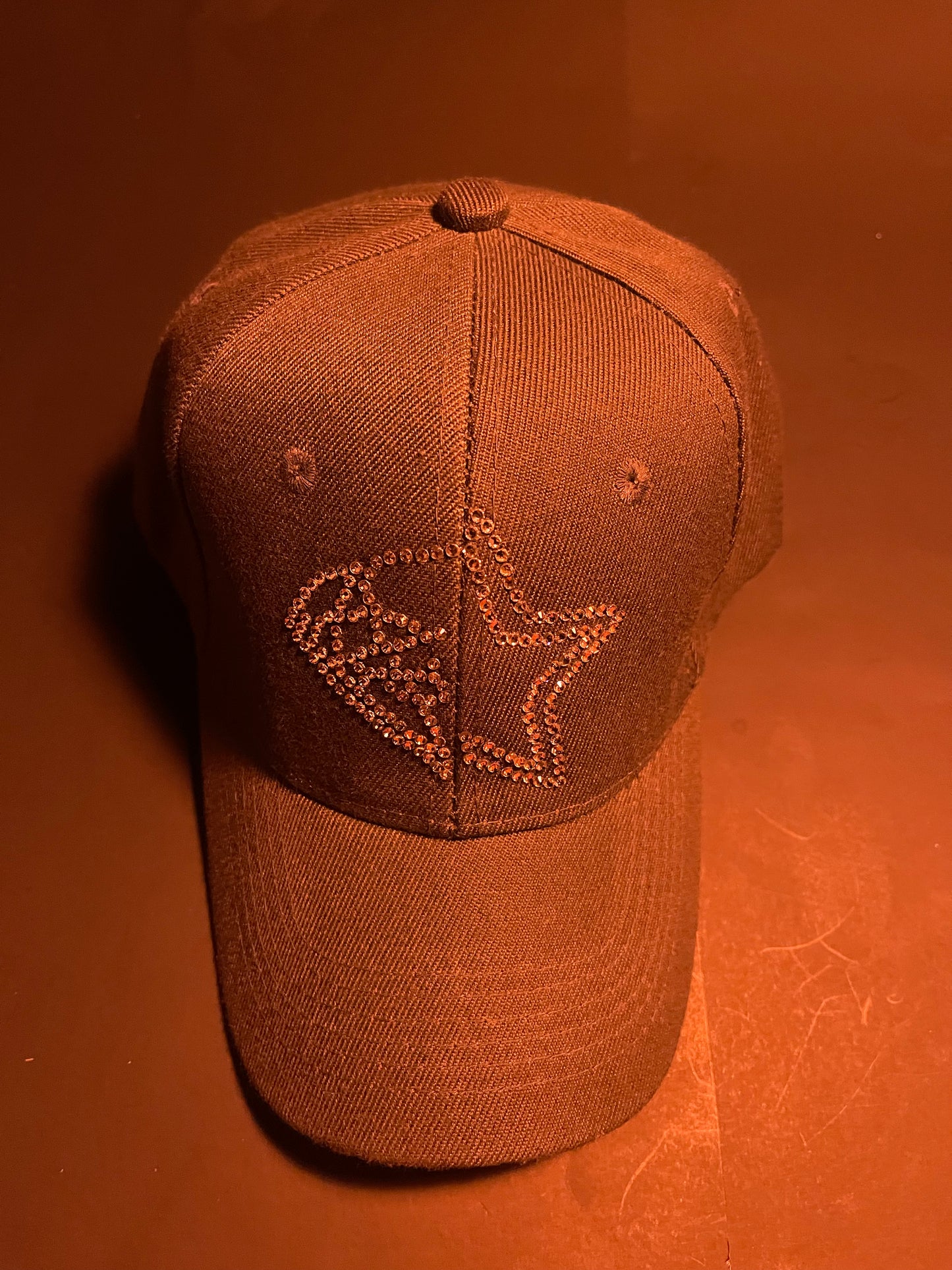 Rhinestars Logo Alien Grey Rhinestone Hat